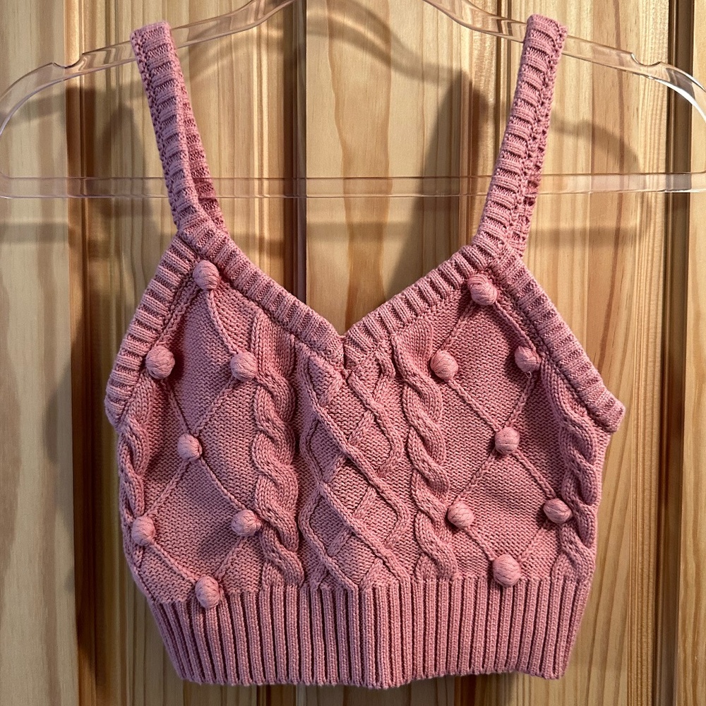 Forever 21 Cropped Tank Top, Size: S, Color: pink